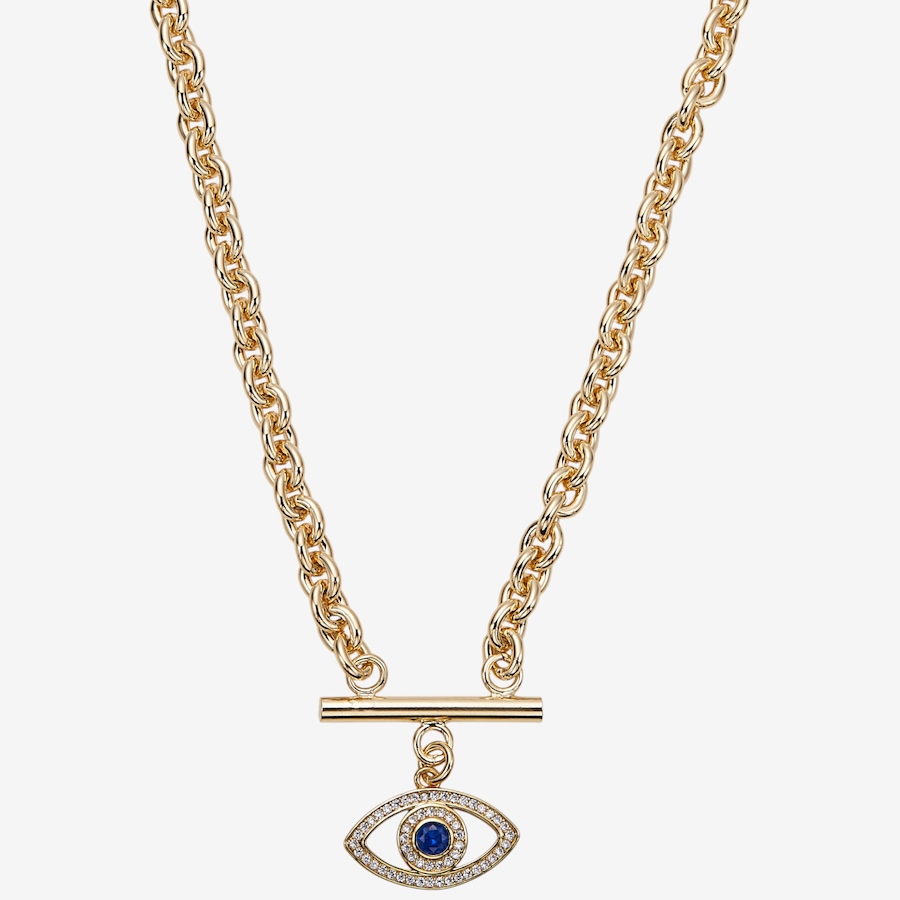 Image 114977.jpg, Product 114-977 / Price $149.99, Bronzoro Yellow Gold Plate Cubic Zirconia Evil Eye On T-Bar with Chain from Bronzoro on TSC.ca's Jewellery department