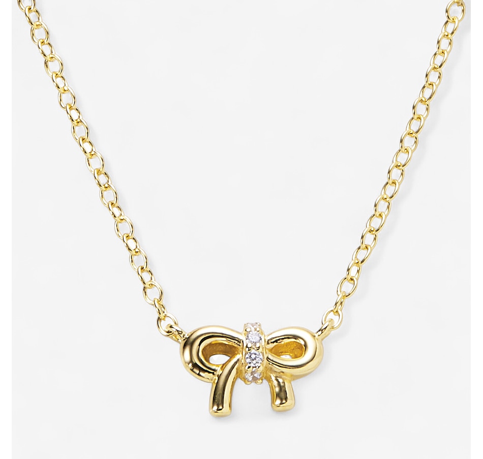 Image 114997.jpg, Product 114-997 / Price $69.99, Diamonelle Sterling Silver Yellow Gold Plate Bow Pendant Necklace from Diamonelle on TSC.ca's Jewellery department