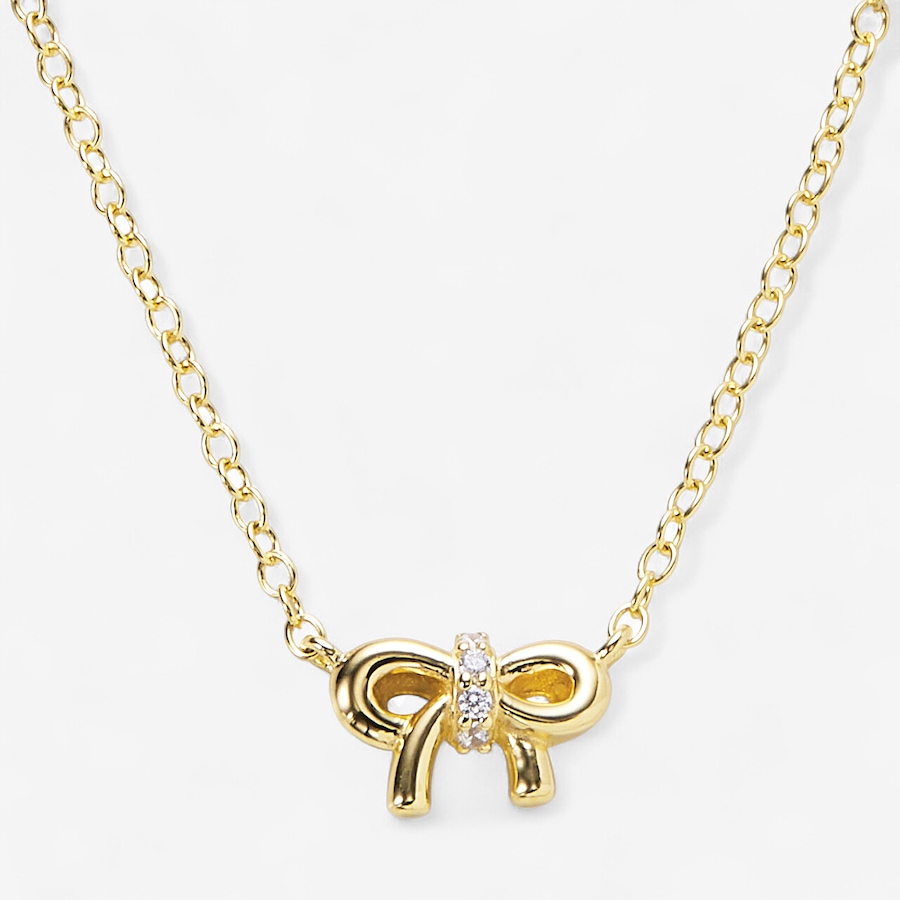 Image 114997.jpg, Product 114-997 / Price $79.99, Diamonelle Sterling Silver Yellow Gold Plate Bow Pendant Necklace from Diamonelle on TSC.ca's Jewellery department