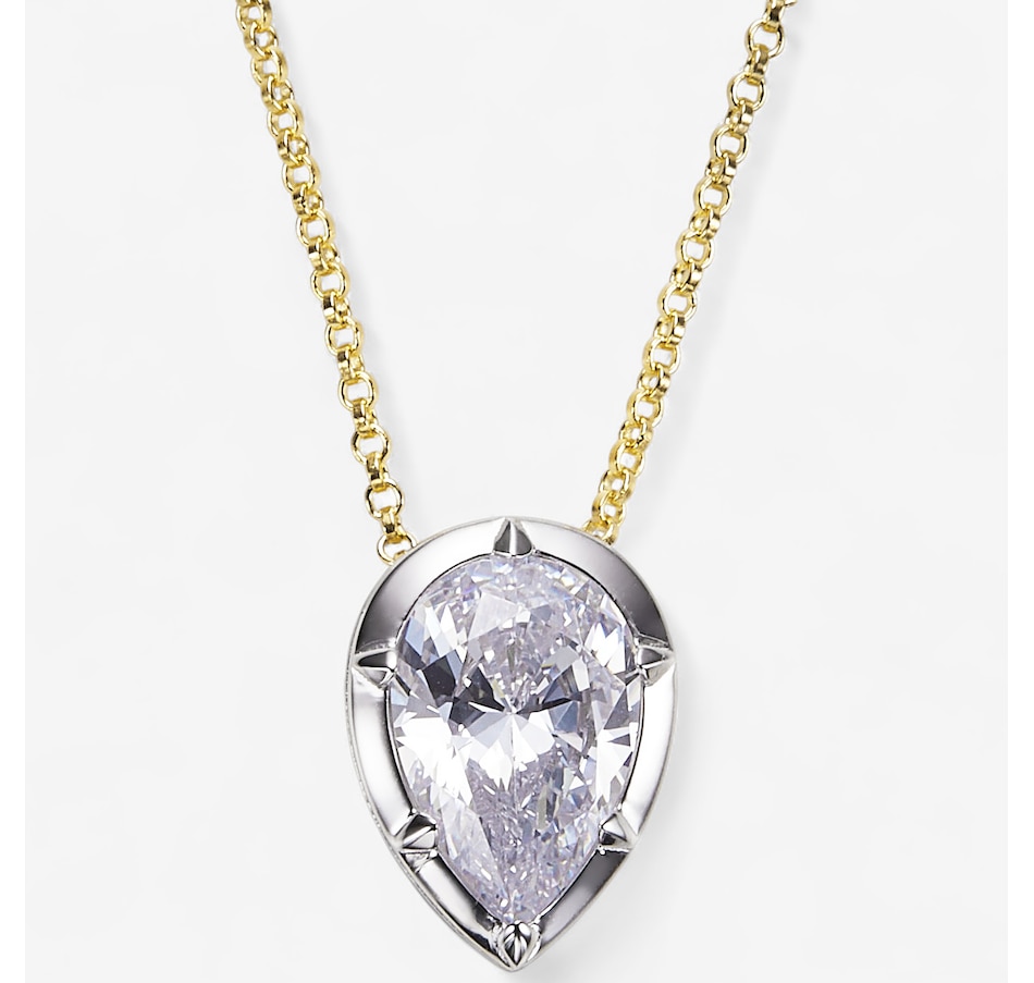 Image 115000.jpg, Product 115-000 / Price $119.99, Diamonelle Two-Tone Large Pear-Shaped Diamonelle Pendant with Chain from Diamonelle on TSC.ca's Jewellery department