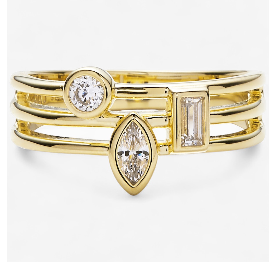 Image 115011_YGP.jpg, Product 115-011 / Price $99.99, Diamonelle Sterling Silver Multi-Shape Diamonelle Ring from Diamonelle on TSC.ca's Jewellery department