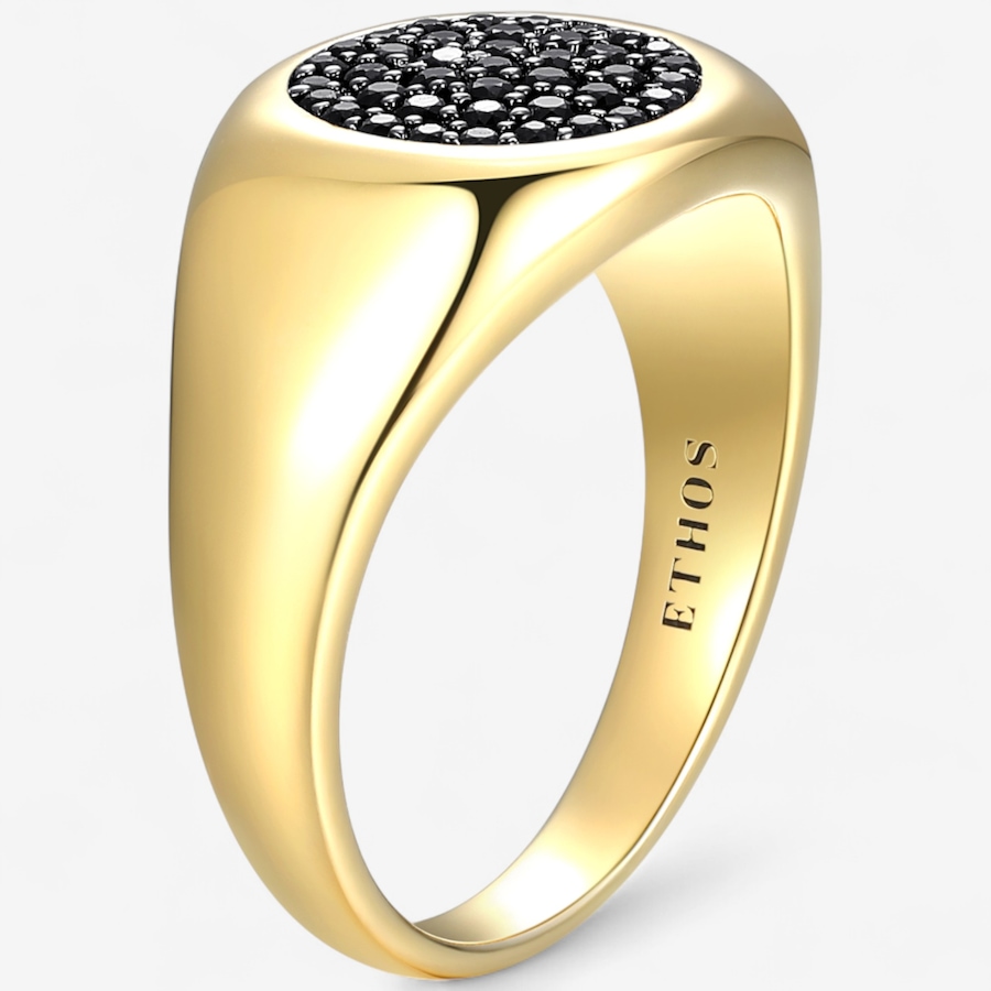 Image 115039_ALTMORE1.jpg, Product 115-039 / Price $189.99, Ethos Sterling Silver Two Tone Genuine Black Sapphire Dome Ring from Ethos on TSC.ca's Jewellery department