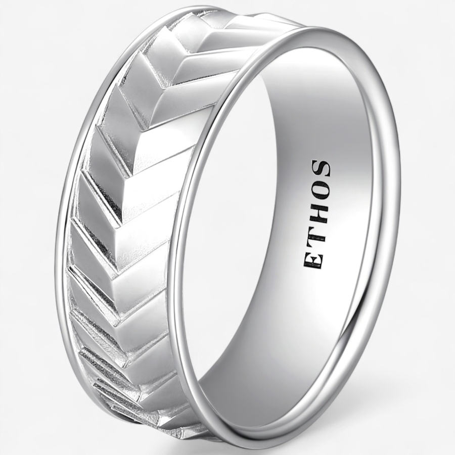 Image 115047_ALTMORE1.jpg, Product 115-047 / Price $449.99, Ethos Sterling Silver Chevron Patterned Band Ring from ETHOS on TSC.ca's Jewellery department