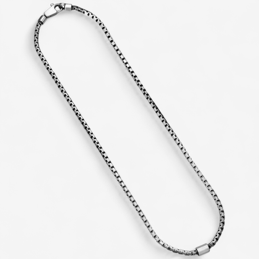 Image 115059_ALTMORE1.jpg, Product 115-059 / Price $279.99, Ethos Sterling Silver Box Chain With Barrel in Gun Metal & Brush Finish Plating from Ethos on TSC.ca's Jewellery department