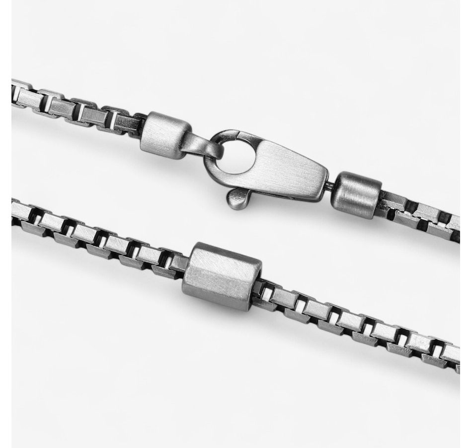 Image 115059_ALTMORE2.jpg, Product 115-059 / Price $279.99, Ethos Sterling Silver Box Chain With Barrel in Gun Metal & Brush Finish Plating from ETHOS on TSC.ca's Jewellery department