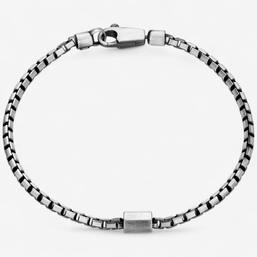 Image 115060.jpg, Product 115-060 / Price $169.99,  Ethos Sterling Silver Box Chain With Barrel in Gun Metal & Brush Finish Plating from Ethos on TSC.ca's Jewellery department