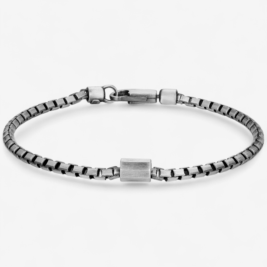 Image 115060_ALTMORE1.jpg, Product 115-060 / Price $169.99,  Ethos Sterling Silver Box Chain With Barrel in Gun Metal & Brush Finish Plating from Ethos on TSC.ca's Jewellery department