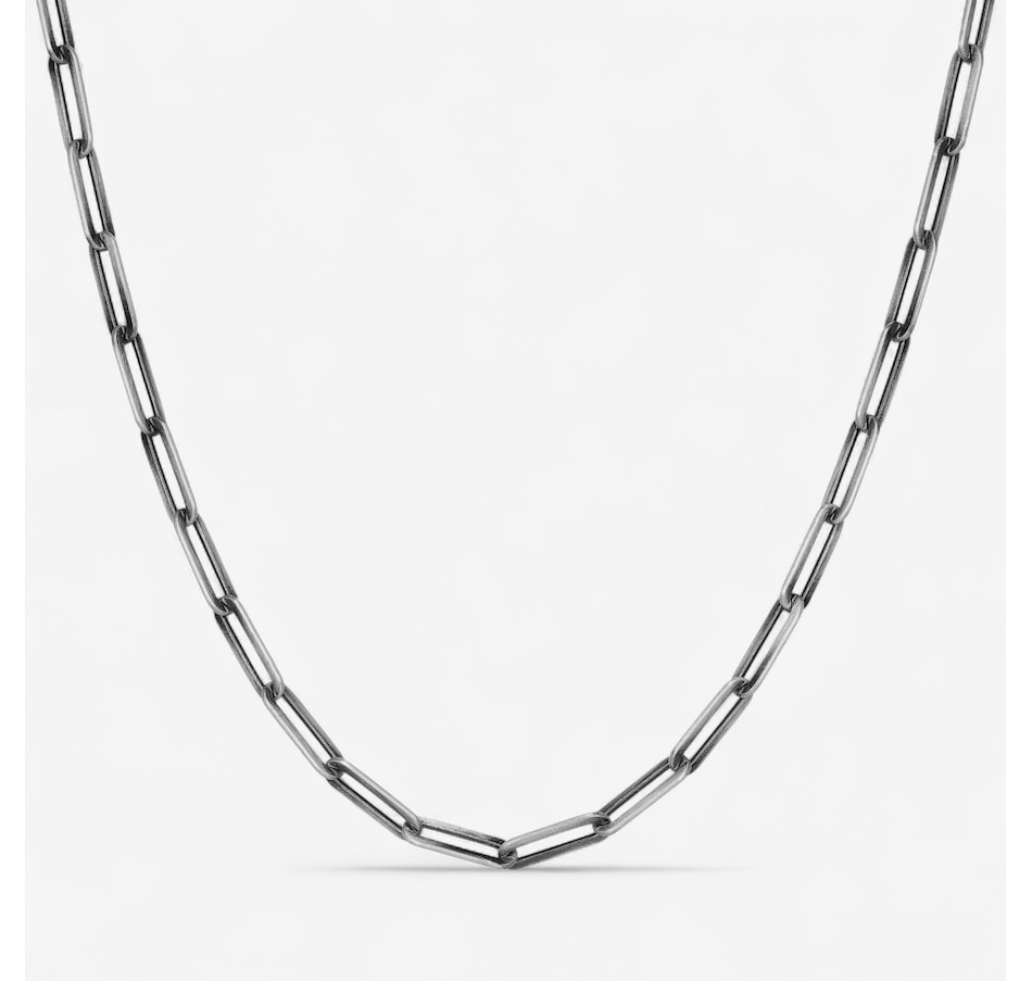 Image 115067.jpg, Product 115-067 / Price $199.99, Ethos Sterling Silver Paperclip Chain With Gun Metal Plating & Brushed Finish from ETHOS on TSC.ca's Jewellery department