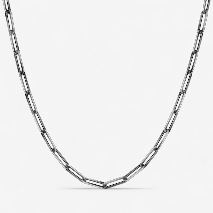 Image 115067.jpg, Product 115-067 / Price $199.99, Ethos Sterling Silver Paperclip Chain With Gun Metal Plating & Brushed Finish from Ethos on TSC.ca's Jewellery department