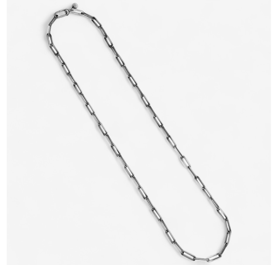 Image 115067_ALTMORE1.jpg, Product 115-067 / Price $199.99, Ethos Sterling Silver Paperclip Chain With Gun Metal Plating & Brushed Finish from ETHOS on TSC.ca's Jewellery department