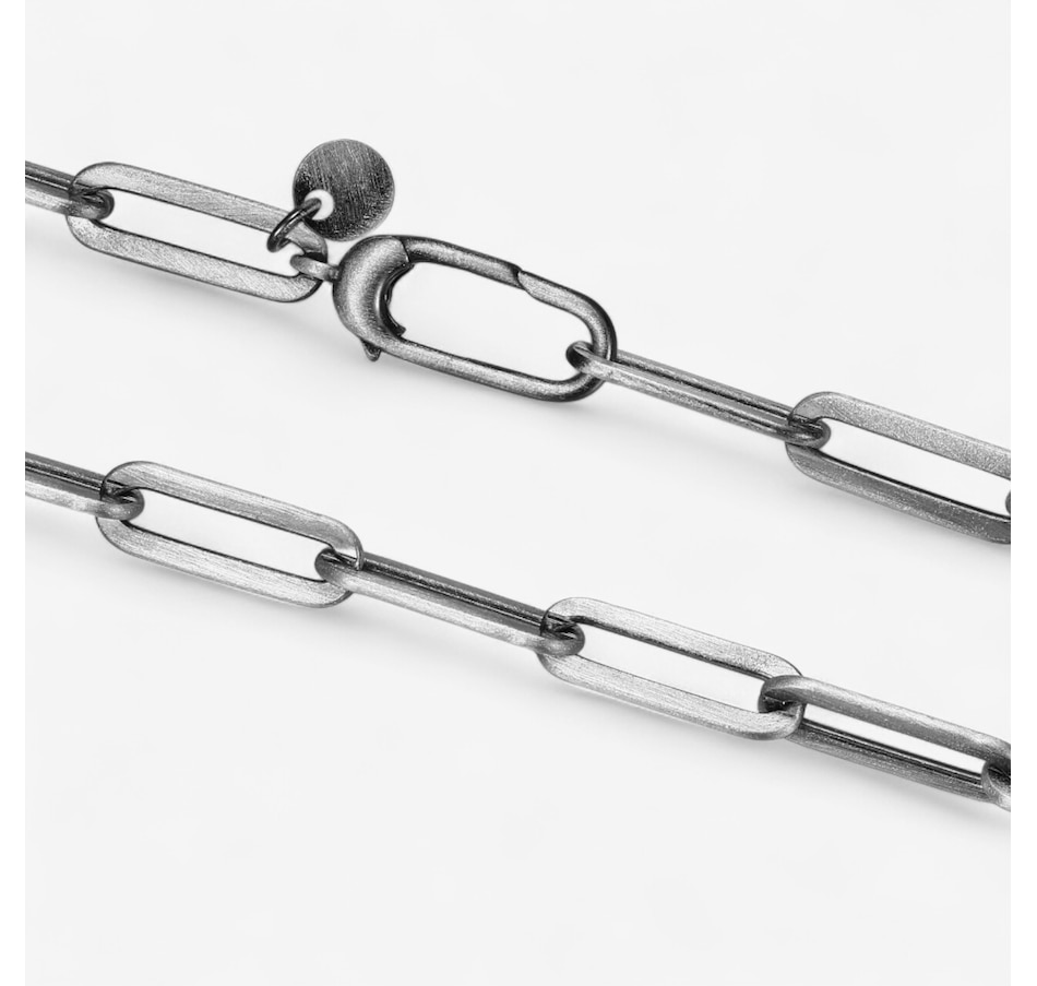 Image 115067_ALTMORE2.jpg, Product 115-067 / Price $199.99, Ethos Sterling Silver Paperclip Chain With Gun Metal Plating & Brushed Finish from ETHOS on TSC.ca's Jewellery department