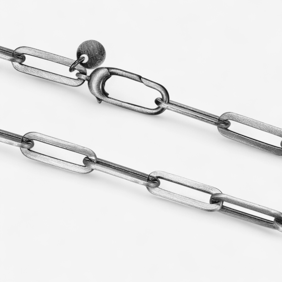 Image 115067_ALTMORE2.jpg, Product 115-067 / Price $199.99, Ethos Sterling Silver Paperclip Chain With Gun Metal Plating & Brushed Finish from Ethos on TSC.ca's Jewellery department