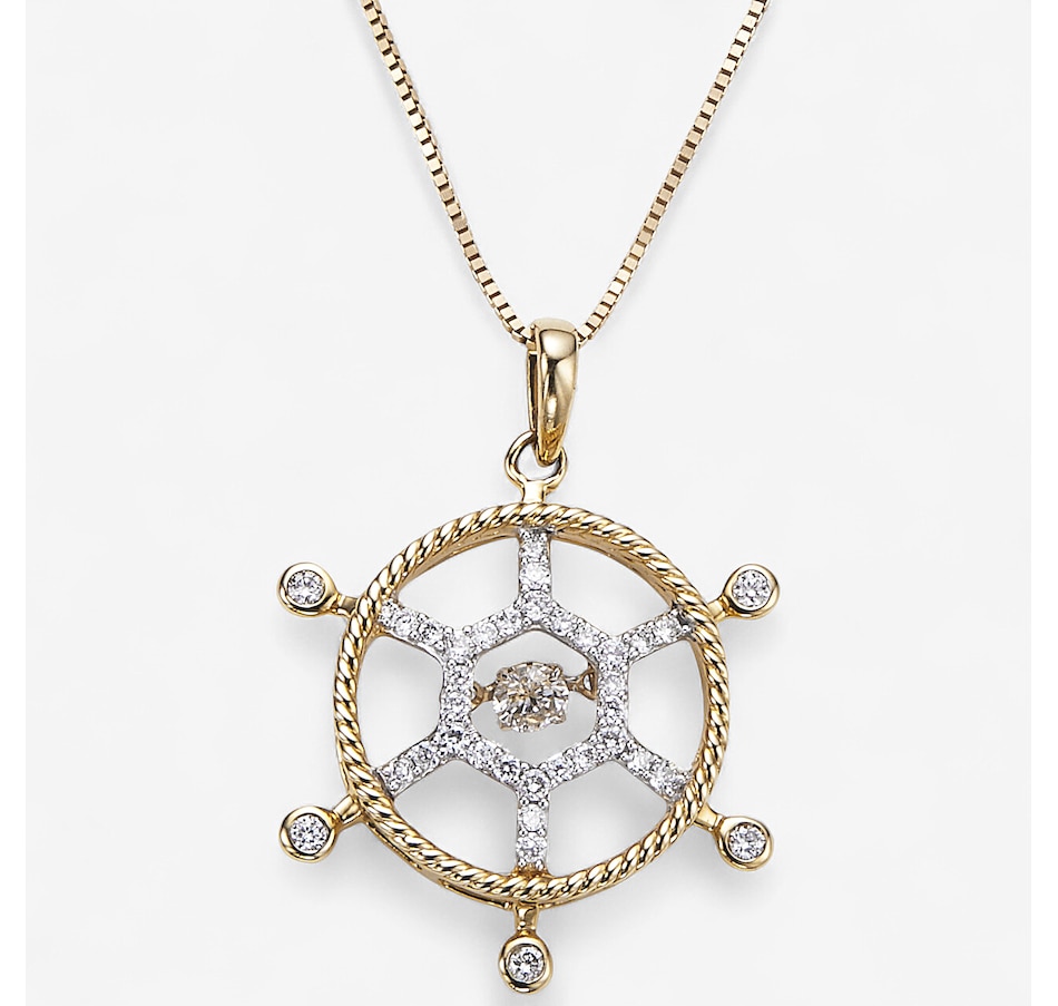 Image 115072.jpg, Product 115-072 / Price $999.99, 14K Two-Tone Gold Diamond Pendant with Chain from Diamond Show on TSC.ca's Jewellery department