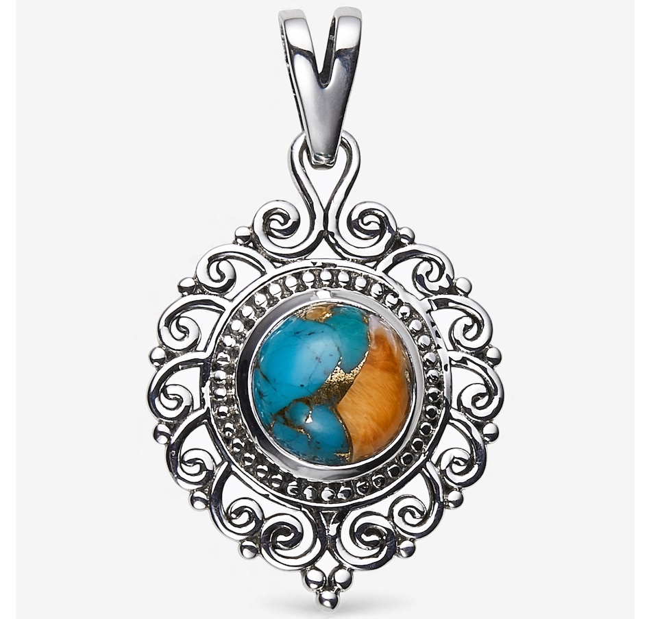 Image 115162_SPYOY.jpg, Product 115-162 / Price $99.99, Himalayan Gems Sterling Silver Round Swirl Pendant from Himalayan Gems on TSC.ca's Jewellery department