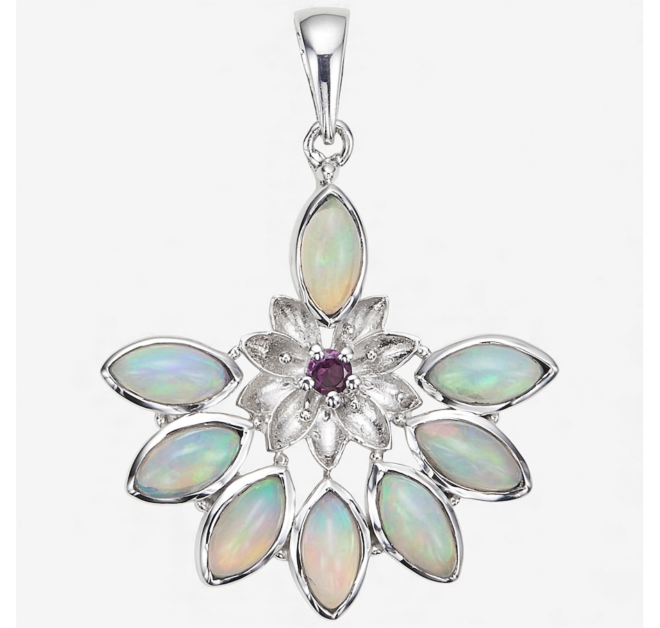 Image 115169_OPLRD.jpg, Product 115-169 / Price $279.99, Himalayan Gems Sterling Silver Gemstone Floral Pendant from Himalayan Gems on TSC.ca's Jewellery department