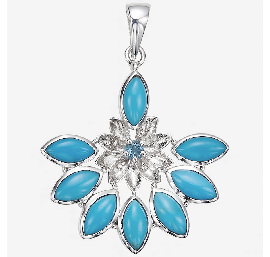 Image 115169_SSBTP.jpg, Product 115-169 / Price $279.99, Himalayan Gems Sterling Silver Gemstone Floral Pendant from Himalayan Gems on TSC.ca's Jewellery department