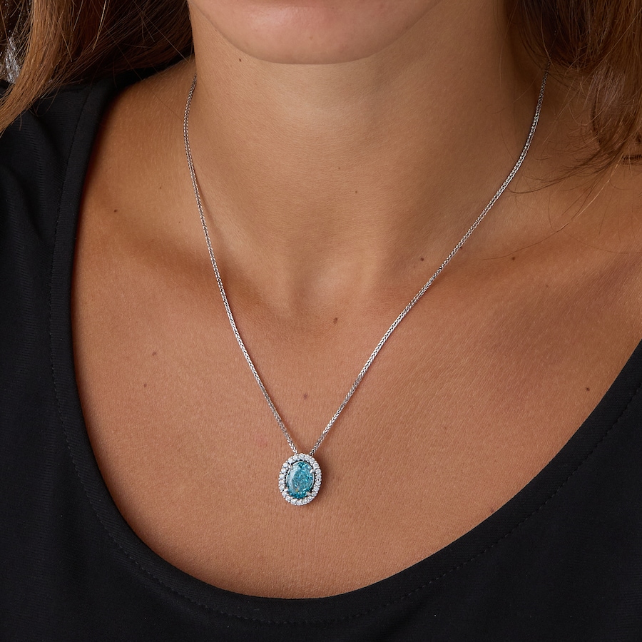 Image 115302_ALTMORE201.jpg, Product 115-302 / Price $3,799.99, EVERA Diamonds Couture Collection 14K White Gold 3.33 ctw Blue and White Diamond Pendant with Chain from Evera Diamonds on TSC.ca's Jewellery department
