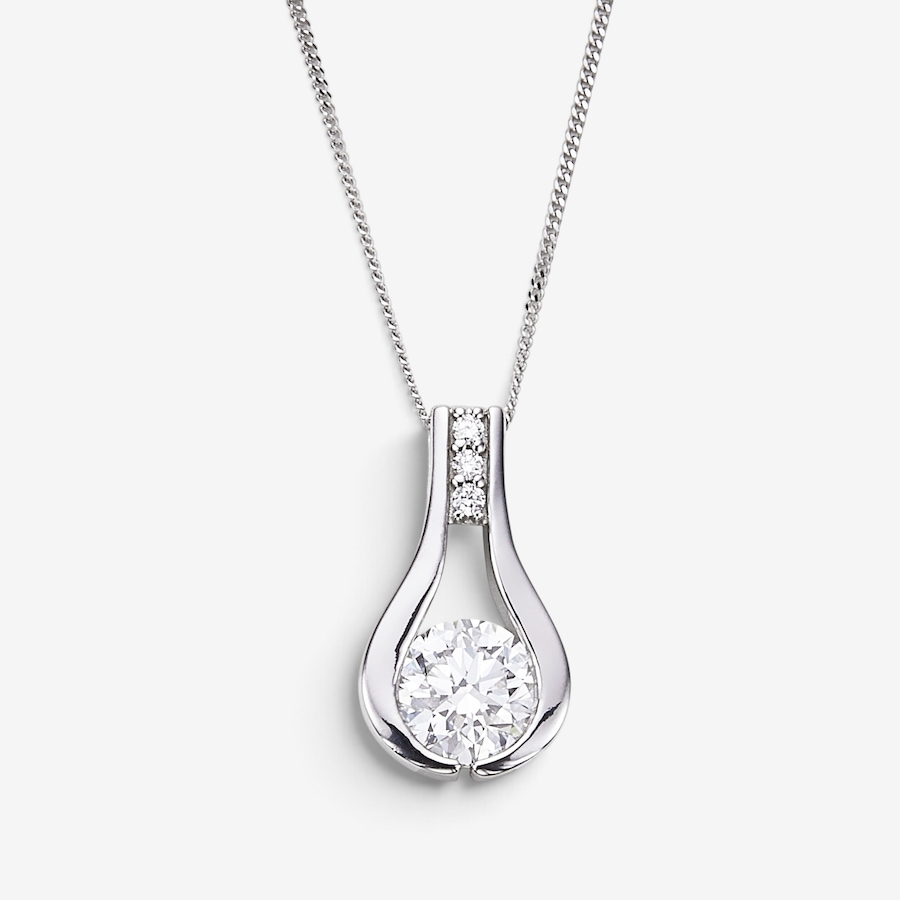 Image 115304.jpg, Product 115-304 / Price $1,999.99, EVERA Diamonds Couture Collection 14K White Gold 1.03 ctw Diamond Pendant with Chain from Evera Diamonds on TSC.ca's Jewellery department