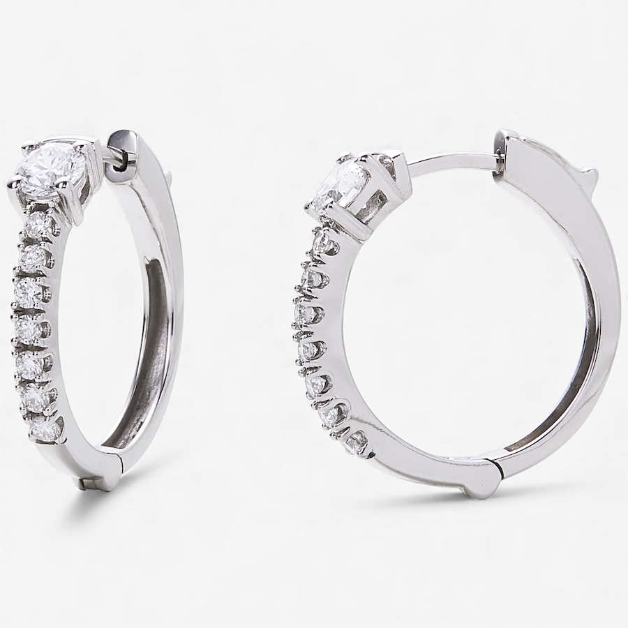 Image 115305.jpg, Product 115-305 / Price $1,999.99, EVERA Diamonds Couture Collection 14K White Gold 0.78 ctw Diamond Hoop Earrings from Evera Diamonds on TSC.ca's Jewellery department