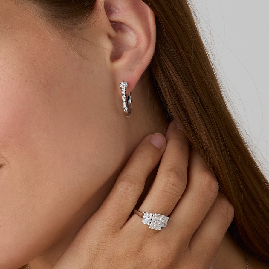 Image 115305_ALTMORE201.jpg, Product 115-305 / Price $2,499.99, EVERA Diamonds Couture Collection 14K White Gold 0.78 ctw Diamond Hoop Earrings from Evera Diamonds on TSC.ca's Jewellery department