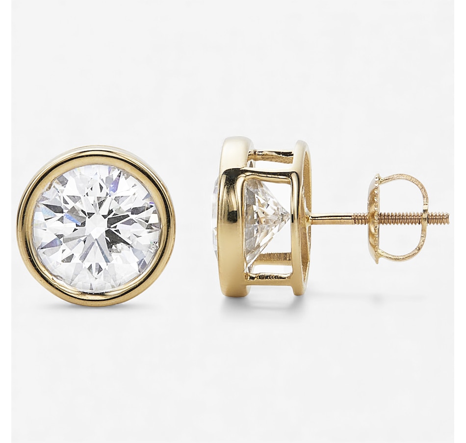 Image 115346_YGRND.jpg, Product 115-346 / Price $499.99 - $2,999.99, EVERA Diamonds 14K Gold Bezel-Set Shaped Diamond Stud Earrings from Evera Diamonds on TSC.ca's Jewellery department