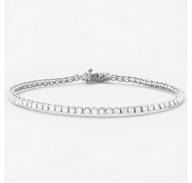 EVERA Diamonds Sterling Silver Diamond Bracelet