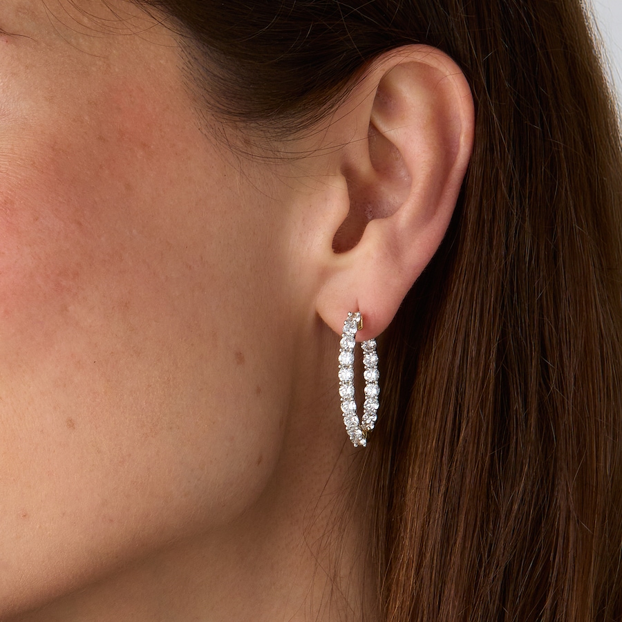 Image 115348_ALTMORE202.jpg, Product 115-348 / Price $999.99 - $1,599.99, EVERA Diamonds Sterling Silver Diamond Hoop Earrings from Evera Diamonds on TSC.ca's Jewellery department
