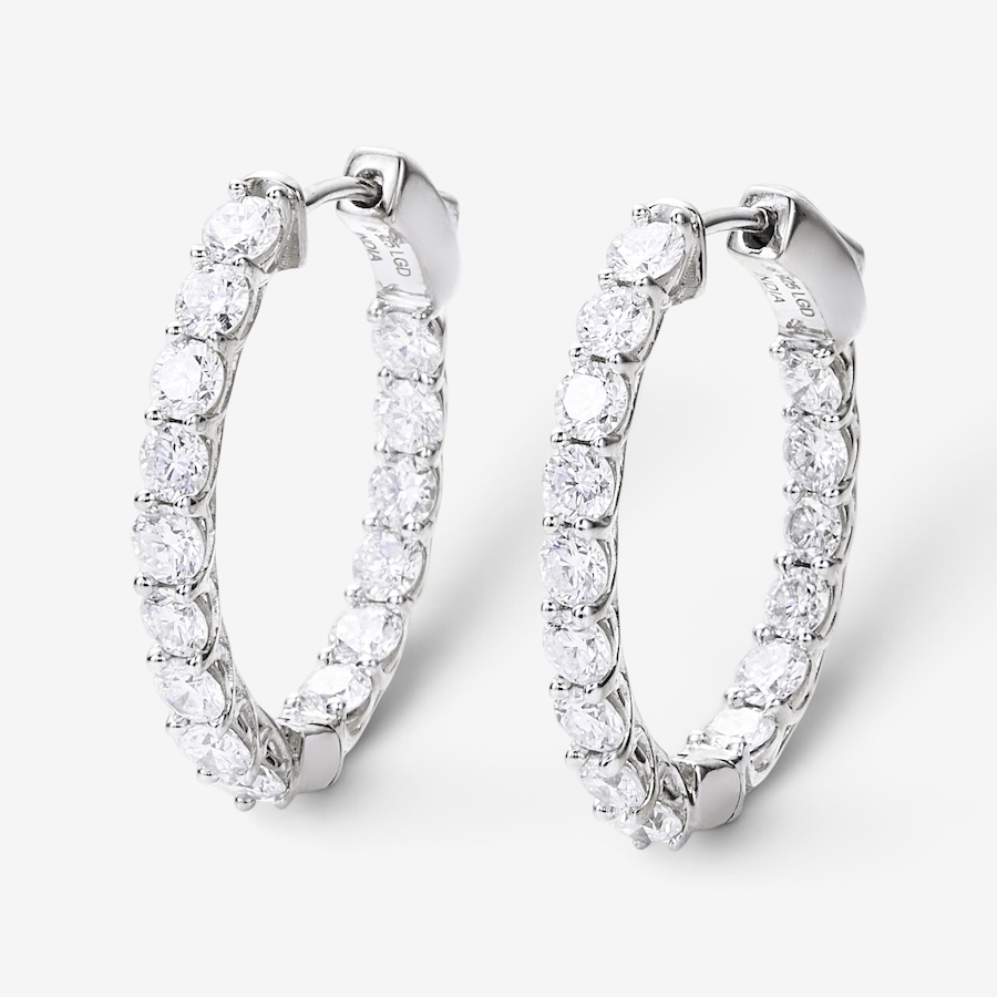 Image 115348_RH3CT.jpg, Product 115-348 / Price $999.99 - $1,599.99, EVERA Diamonds Sterling Silver Diamond Hoop Earrings from Evera Diamonds on TSC.ca's Jewellery department