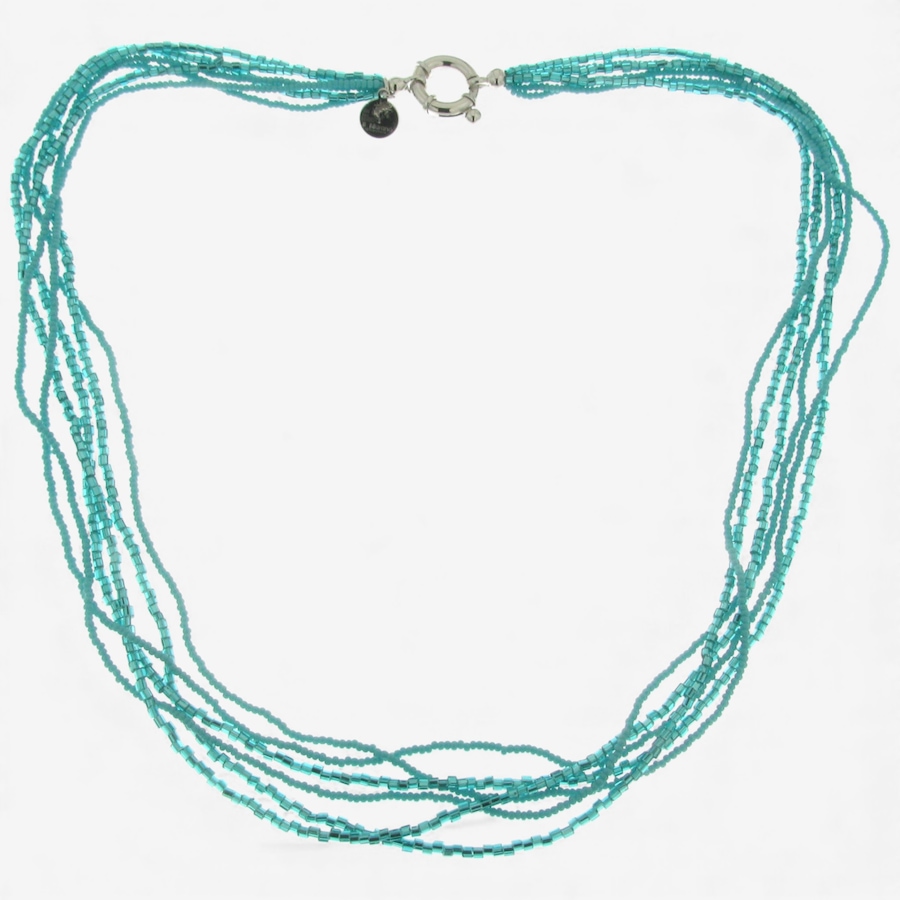 Image 115371_TRQ.jpg, Product 115-371 / Price $84.99, Il Murano Di Francesca Sterling Silver/18k Yellow Gold Plate 6 Strand Microbead Necklace from Il Murano Di Francesca on TSC.ca's Jewellery department