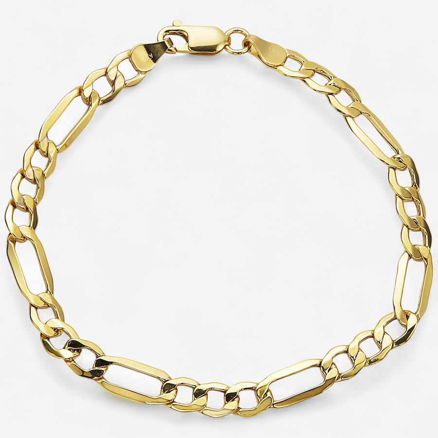Image 115380.jpg, Product 115-380 / Price $499.88, TruGold 10K Yellow Gold 6mm Semi Solid Figaro Chain Bracelet from TruGold on TSC.ca's Jewellery department