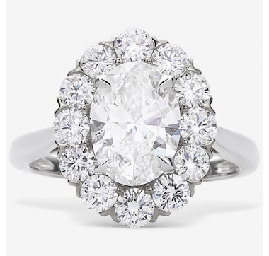 EVERA Diamonds 14K Gold Princess Diana Diamond Ring