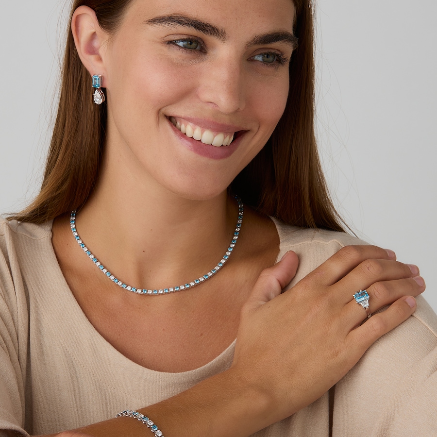 Image 115395_ALTMORE201.jpg, Product 115-395 / Price $9,299.33, EVERA Diamonds Couture Collection 14K White Gold 13.94ctw Blue & White Diamond Necklace from Evera Diamonds on TSC.ca's Jewellery department