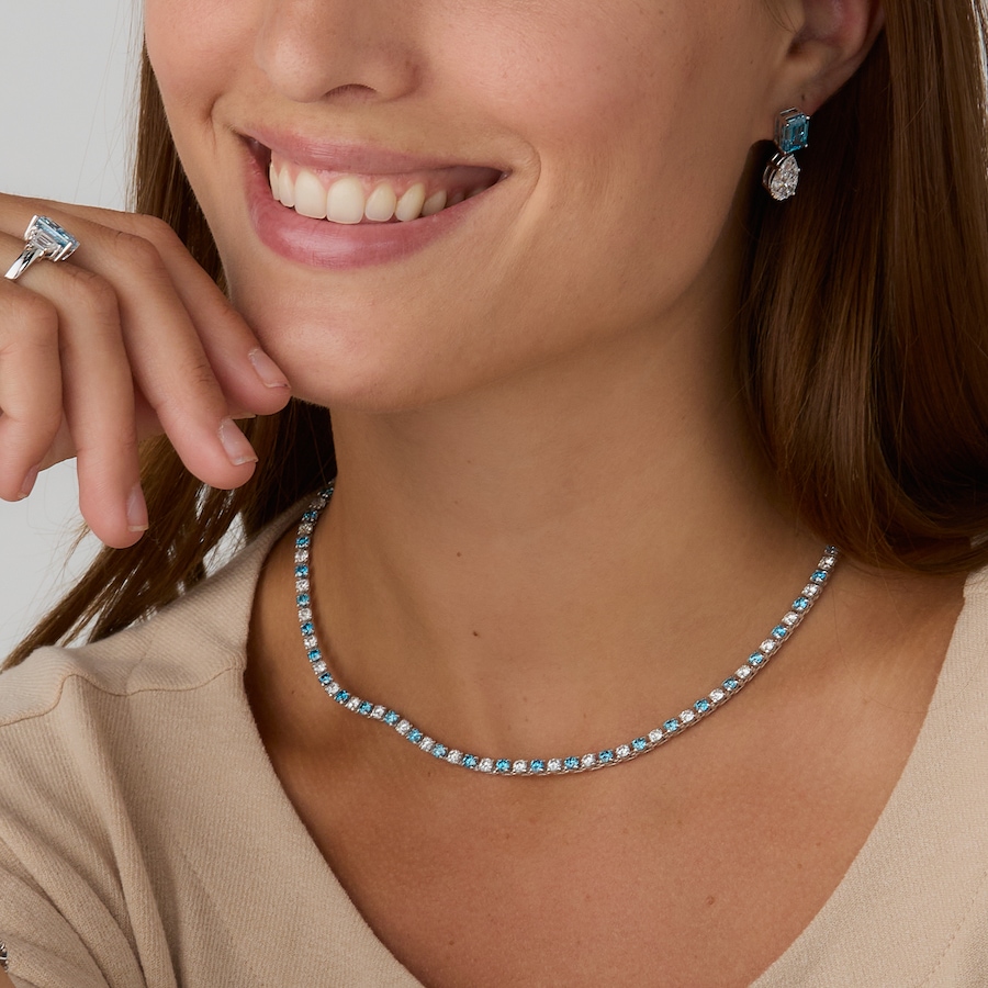 Image 115395_ALTMORE202.jpg, Product 115-395 / Price $9,299.33, EVERA Diamonds Couture Collection 14K White Gold 13.94ctw Blue & White Diamond Necklace from Evera Diamonds on TSC.ca's Jewellery department