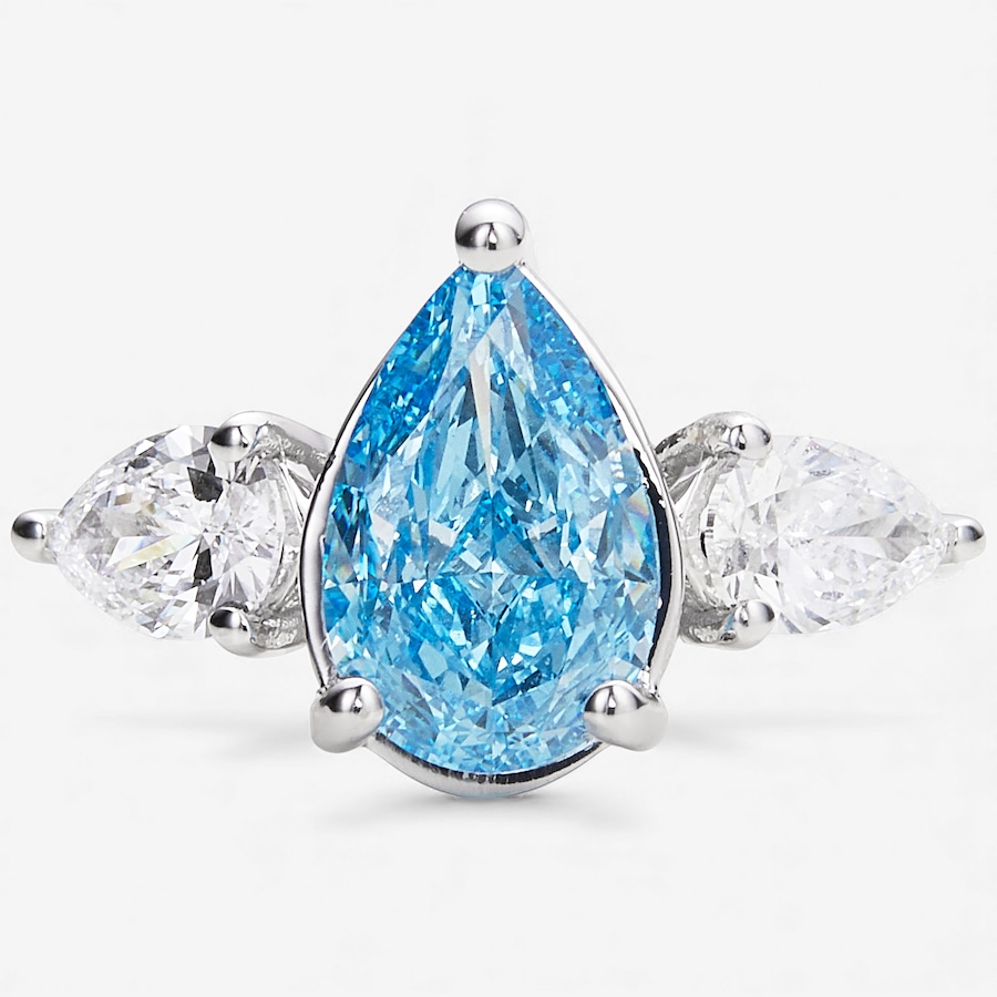 Image 115396.jpg, Product 115-396 / Price $4,799.99, EVERA Diamonds Couture Collection 14K White Gold 4.00ctw Pear Shape Blue & White Diamond Ring from Evera Diamonds on TSC.ca's Jewellery department