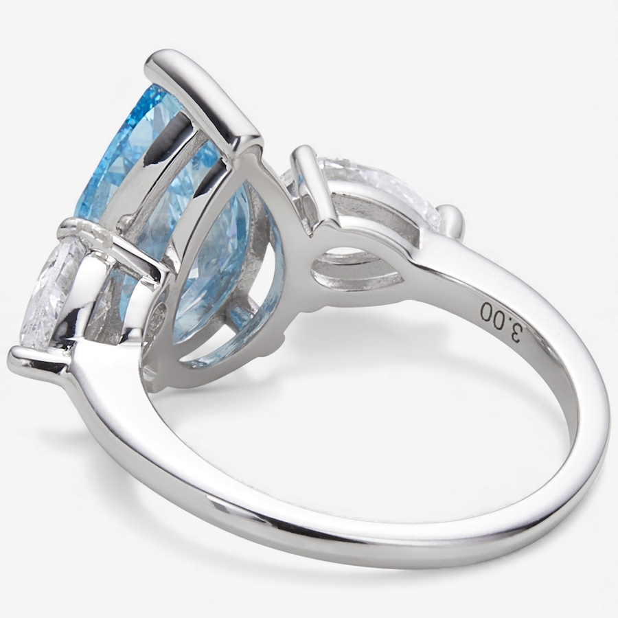 Image 115396_ALTMORE1.jpg, Product 115-396 / Price $4,799.99, EVERA Diamonds Couture Collection 14K White Gold 4.00ctw Pear Shape Blue & White Diamond Ring from Evera Diamonds on TSC.ca's Jewellery department