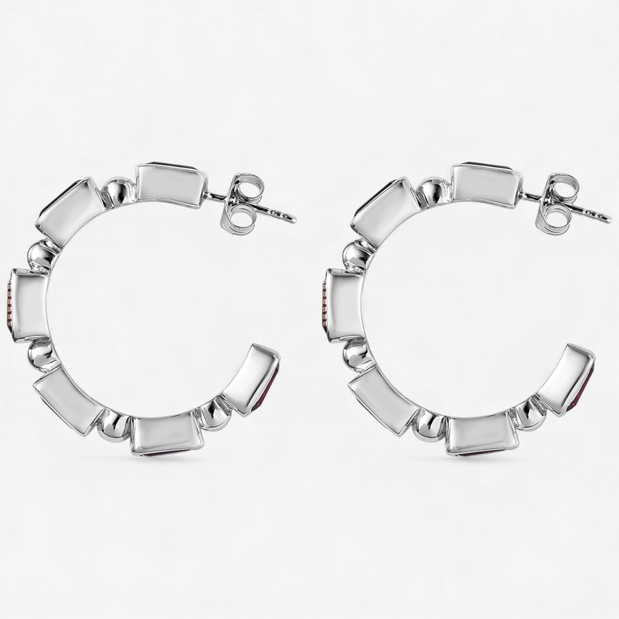 Image 115412_ALTMORE1.jpg, Product 115-412 / Price $179.99, Gem Reflections Sterling Silver Gemstone J Hoop Earrings from Gem Reflections on TSC.ca's Jewellery department