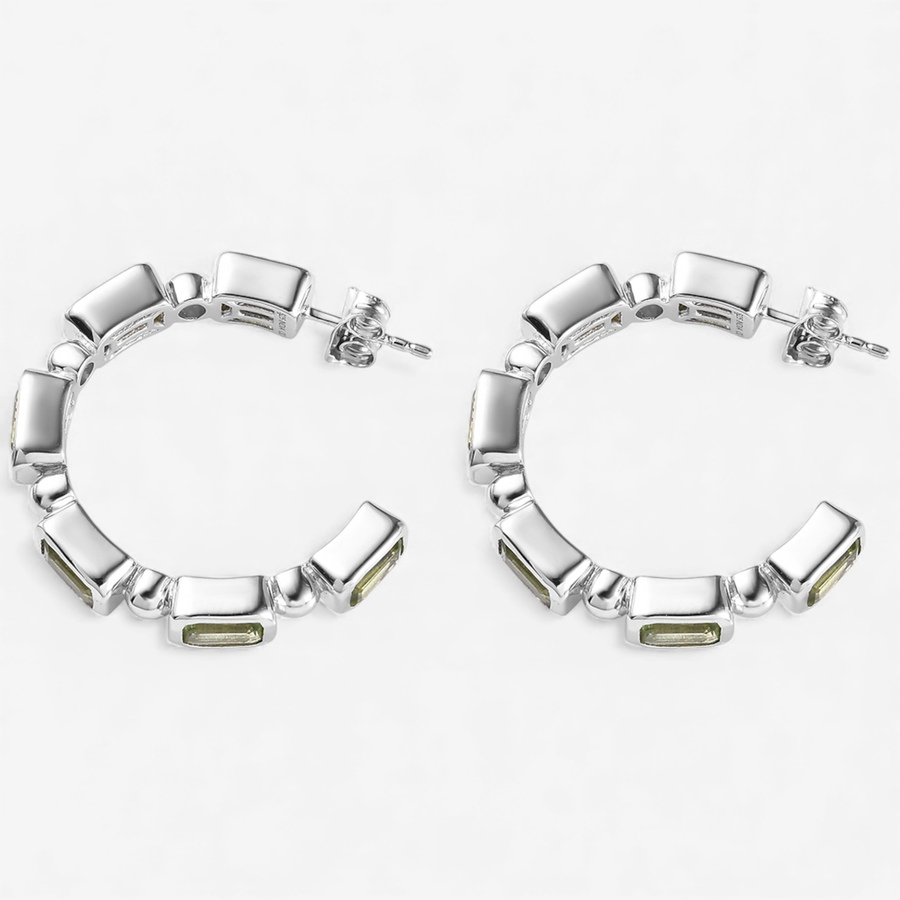 Image 115412_ALTMORE3.jpg, Product 115-412 / Price $179.99, Gem Reflections Sterling Silver Gemstone J Hoop Earrings from Gem Reflections on TSC.ca's Jewellery department