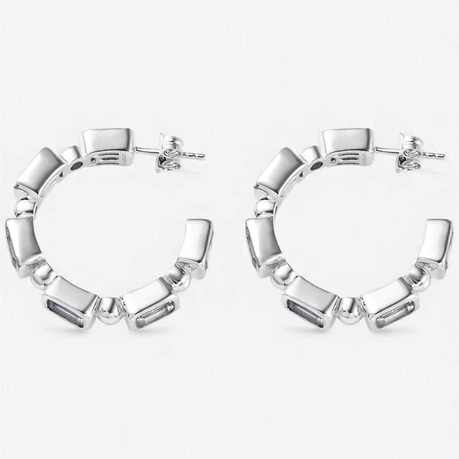 Image 115412_ALTMORE5.jpg, Product 115-412 / Price $179.99, Gem Reflections Sterling Silver Gemstone J Hoop Earrings from Gem Reflections on TSC.ca's Jewellery department