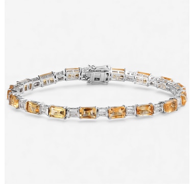 Gem Reflections Sterling Silver Gems and White Topaz Bracelet