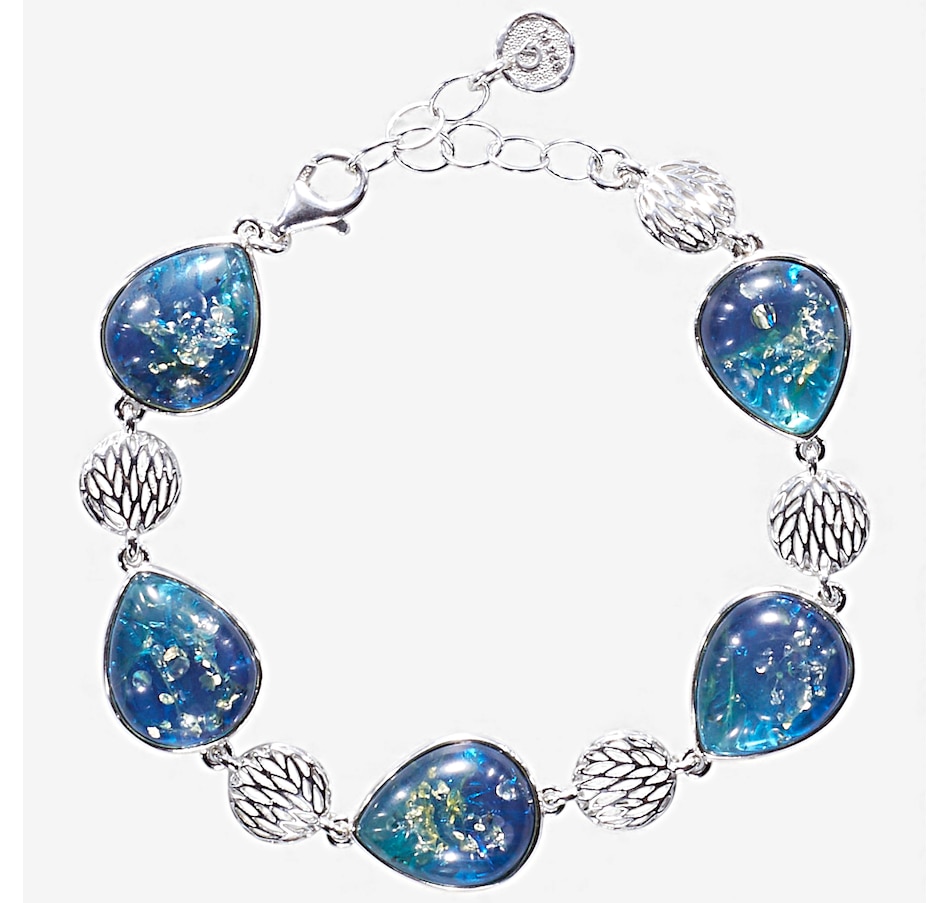 Image 115416_SSBSP.jpg, Product 115-416 / Price $179.99, Amber Extraordinaire Sterling Silver Pear Cut Bracelet from Amber Extraordinaire on TSC.ca's Jewellery department