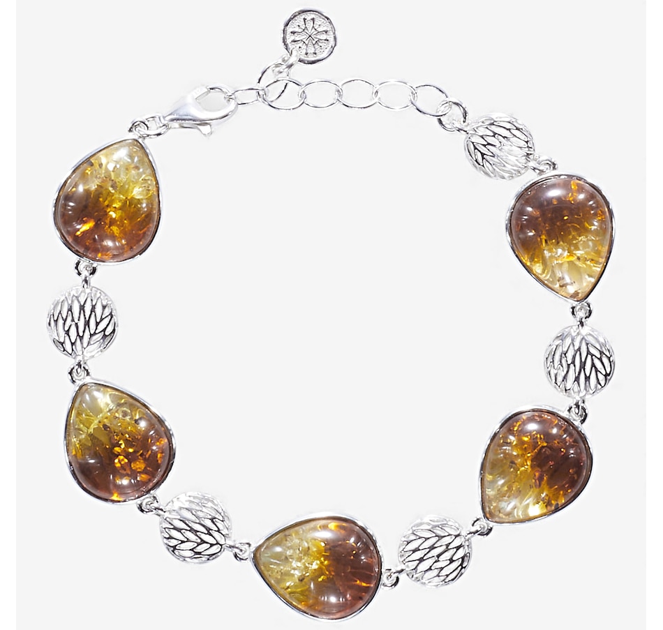 Image 115416_SVOMB.jpg, Product 115-416 / Price $179.99, Amber Extraordinaire Sterling Silver Pear Cut Bracelet from Amber Extraordinaire on TSC.ca's Jewellery department