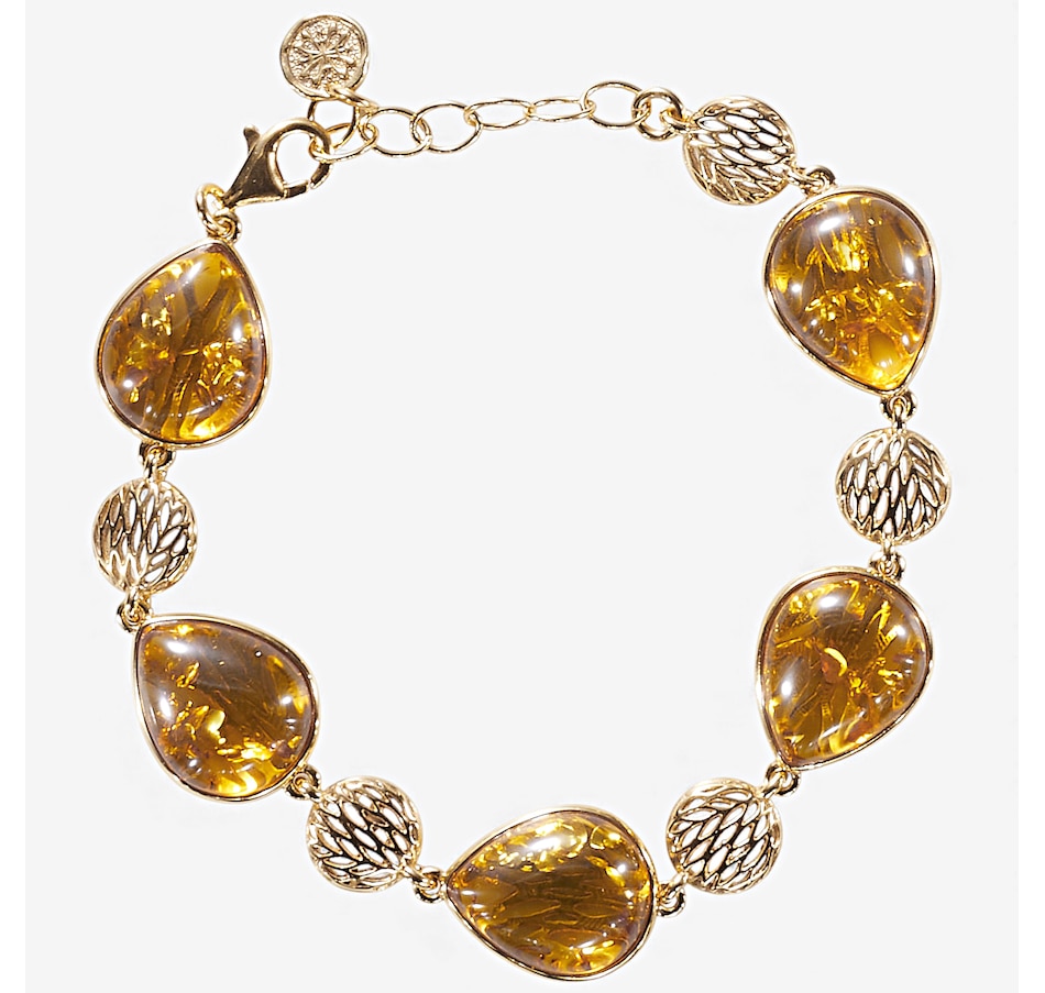 Image 115416_YPLMN.jpg, Product 115-416 / Price $179.99, Amber Extraordinaire Sterling Silver Pear Cut Bracelet from Amber Extraordinaire on TSC.ca's Jewellery department