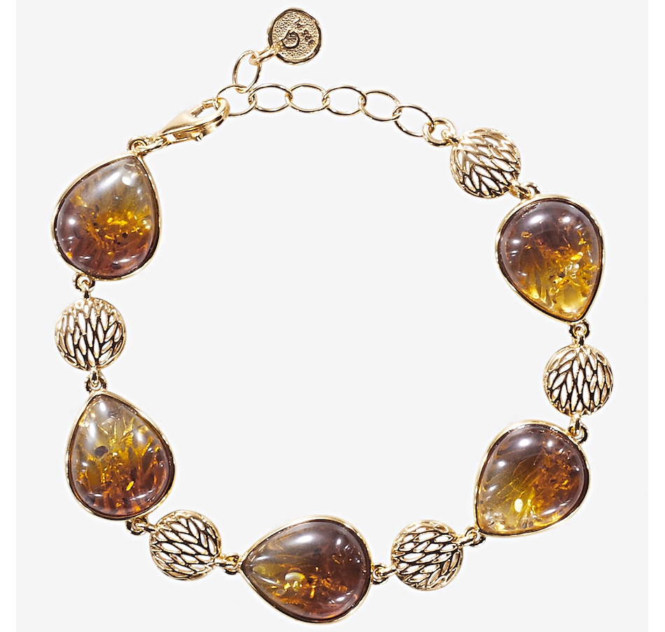 Image 115416_YPOMB.jpg, Product 115-416 / Price $179.99, Amber Extraordinaire Sterling Silver Pear Cut Bracelet from Amber Extraordinaire on TSC.ca's Jewellery department