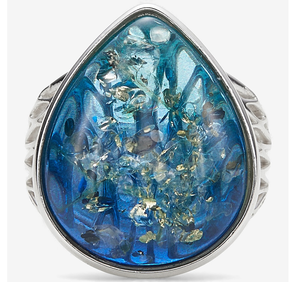 Image 115417_ALTMORE2.jpg, Product 115-417 / Price $99.99, Amber Extraordinaire Sterling Silver Pear Cut Ring from Amber Extraordinaire on TSC.ca's Jewellery department