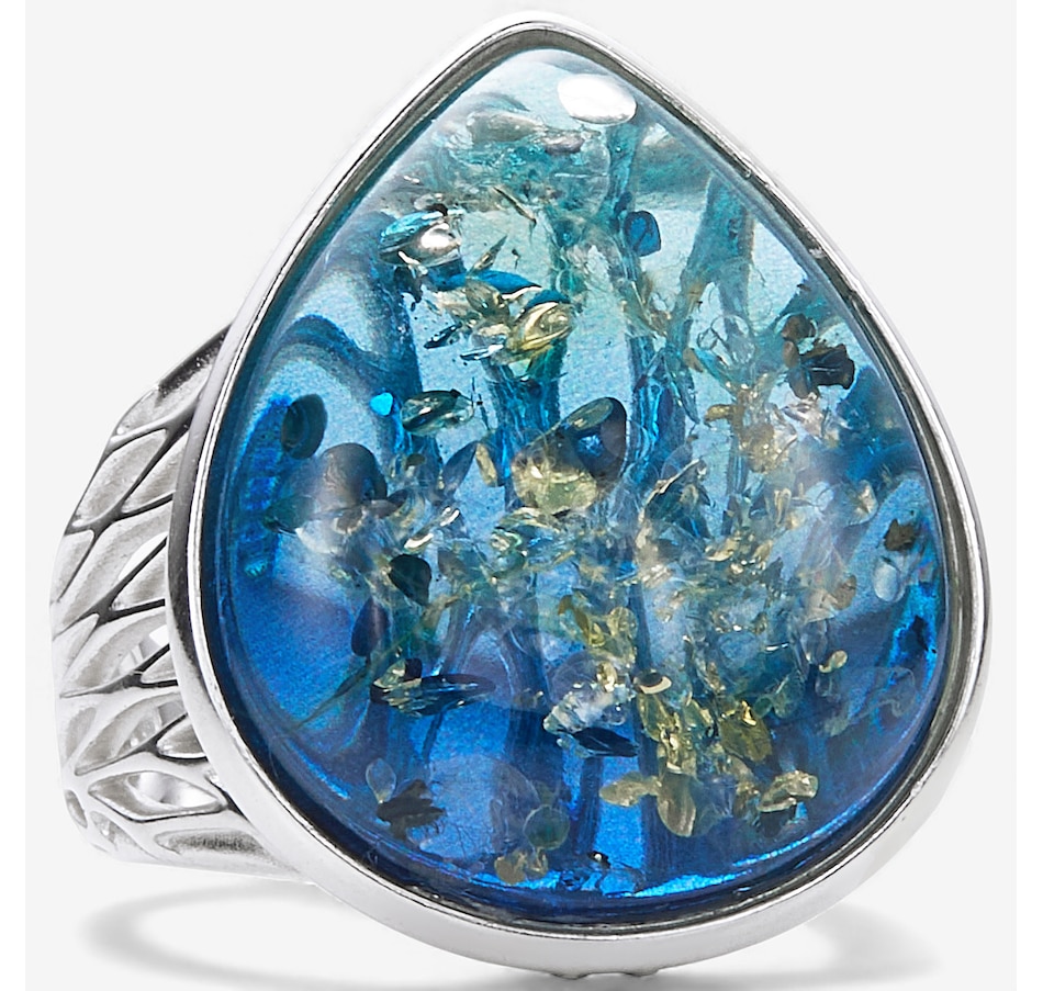 Image 115417_SSBSP.jpg, Product 115-417 / Price $99.99, Amber Extraordinaire Sterling Silver Pear Cut Ring from Amber Extraordinaire on TSC.ca's Jewellery department