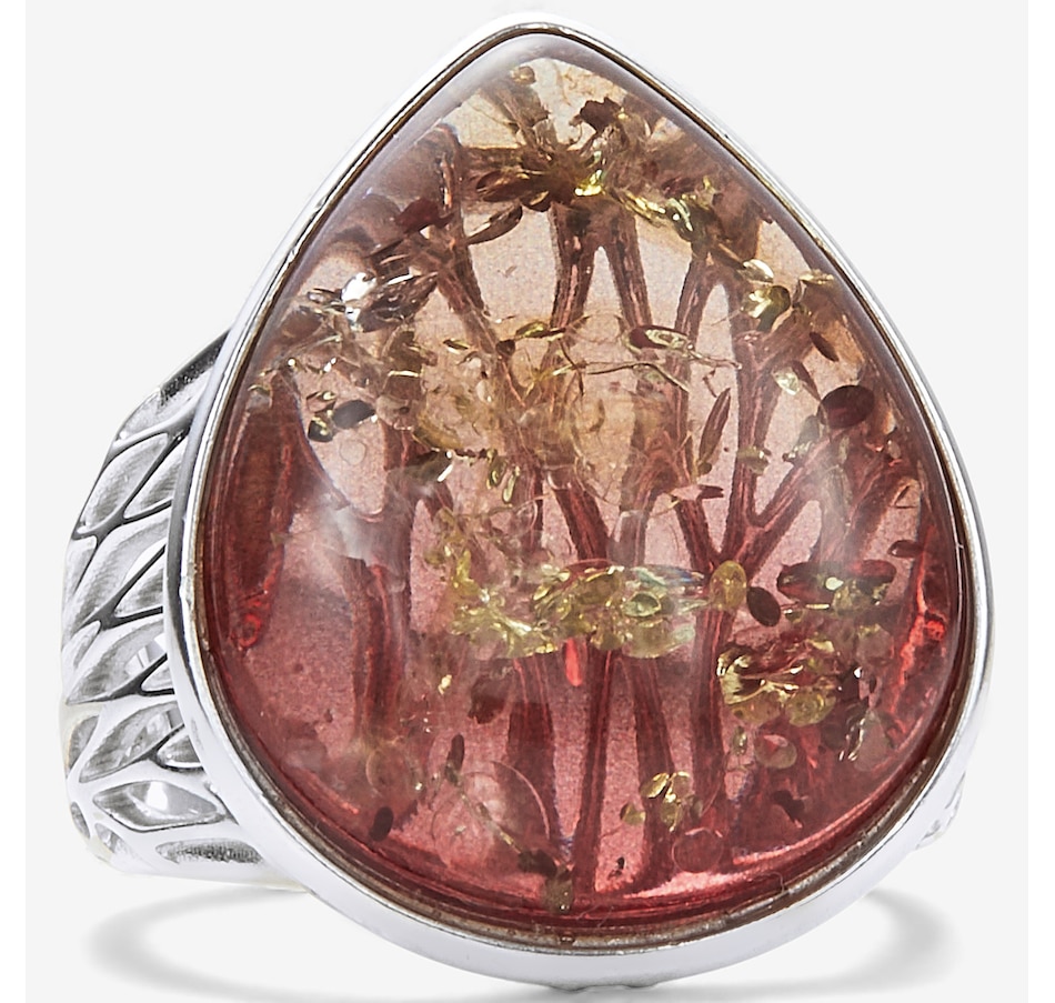 Image 115417_SSRSP.jpg, Product 115-417 / Price $99.99, Amber Extraordinaire Sterling Silver Pear Cut Ring from Amber Extraordinaire on TSC.ca's Jewellery department