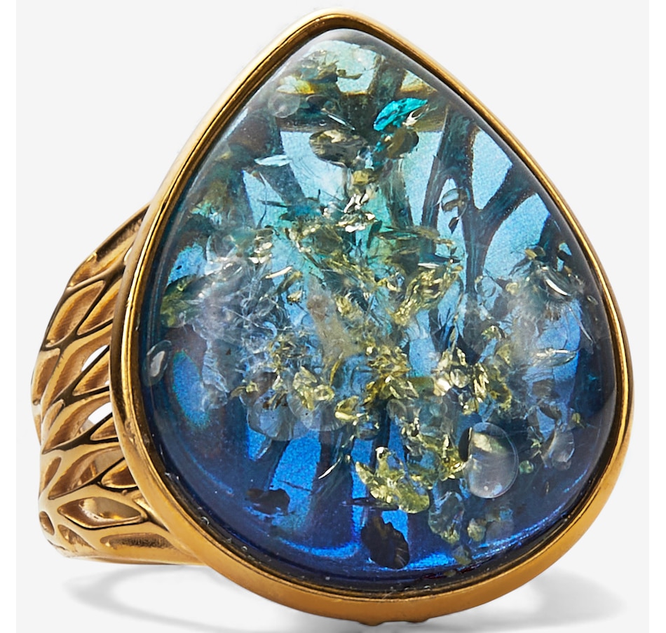 Image 115417_YPBSP.jpg, Product 115-417 / Price $99.99, Amber Extraordinaire Sterling Silver Pear Cut Ring from Amber Extraordinaire on TSC.ca's Jewellery department