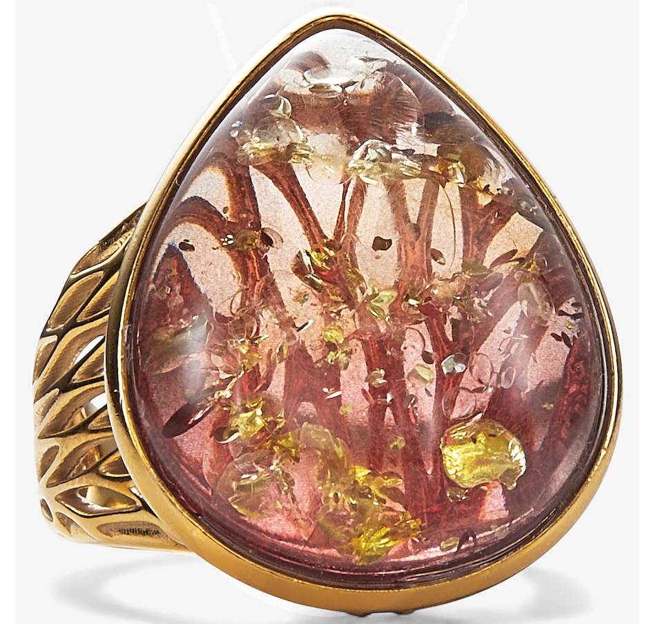 Image 115417_YPRSP.jpg, Product 115-417 / Price $99.99, Amber Extraordinaire Sterling Silver Pear Cut Ring from Amber Extraordinaire on TSC.ca's Jewellery department