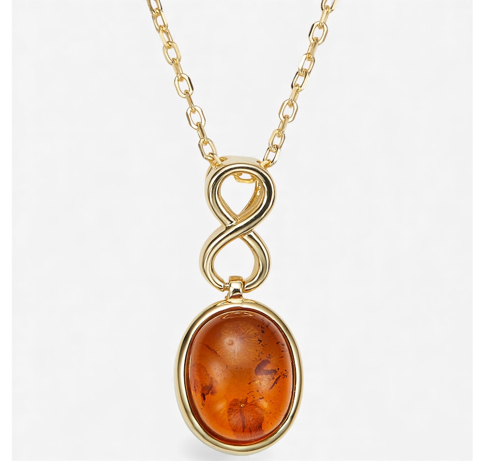 Image 115425_CGYGP.jpg, Product 115-425 / Price $59.99, Amber Extraordinaire Sterling Silver Oval Cabachon Infinity Pendant from Amber Extraordinaire on TSC.ca's Jewellery department