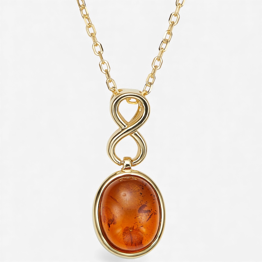 Image 115425_CGYGP.jpg, Product 115-425 / Price $69.99, Amber Extraordinaire Sterling Silver Oval Cabachon Infinity Pendant from Amber Extraordinaire on TSC.ca's Jewellery department